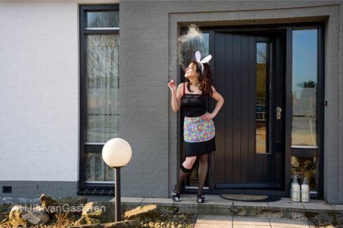 Zelfportret uit de serie Domestic Goddess: 'Thanks Mr Milkman'